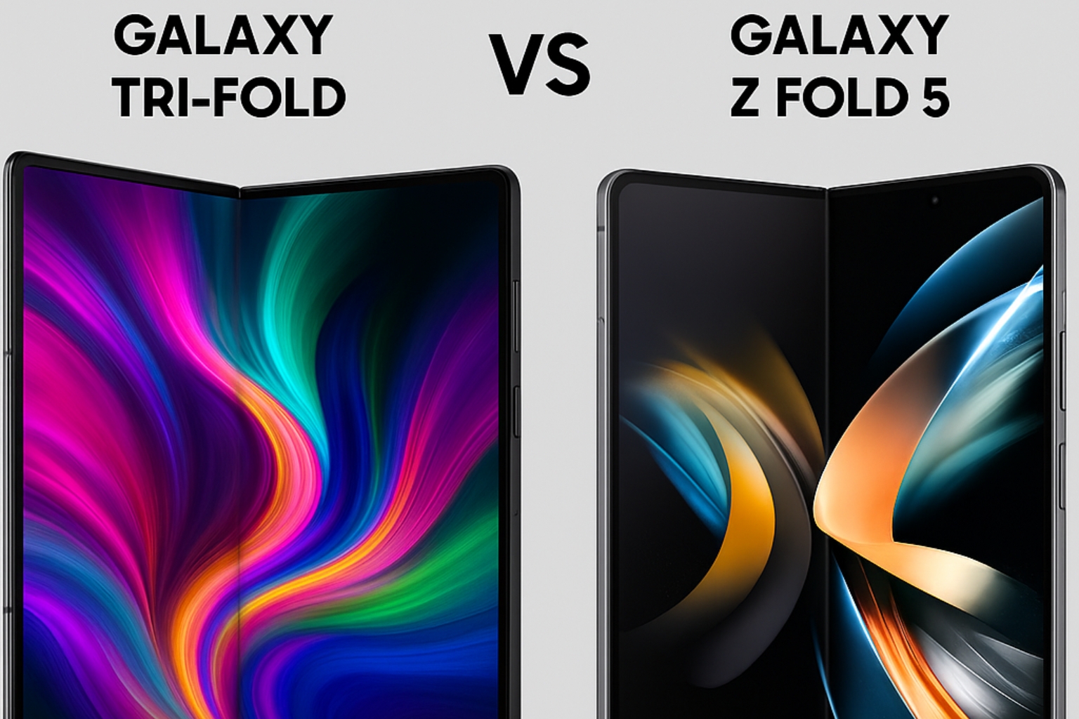 Samsung Galaxy Tri-Fold vs Galaxy Z Fold 5.